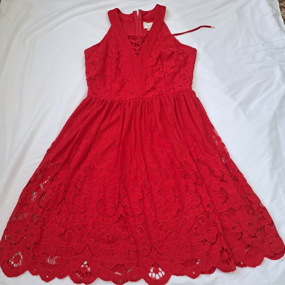 ECI Red Lace Formal Kids Dress